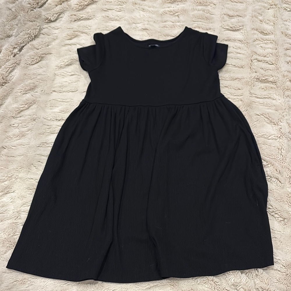 Wild Fable Black Ruched A-Line Mini Dress